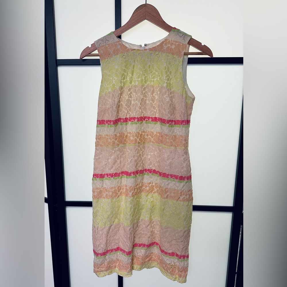 Ann Taylor 4P Pastel Stripe Sheathe Dress